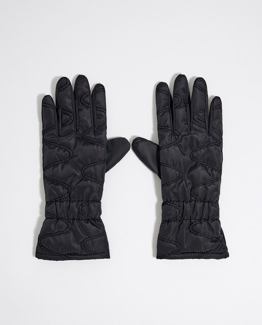 Guantes de mujer nylon acolchado.