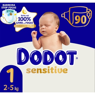 Dodot Fraldas Sensitive T1 embalagem 90 unidades