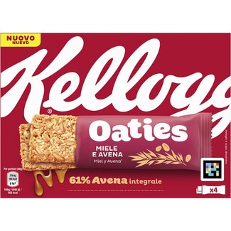 KELLOGG'S Oaties honey and oat cereal bars case 160 g