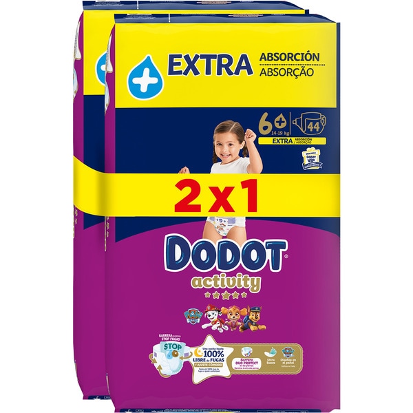 Activity Windeln für 14+ kg Extra Saugkraft Größe Paket 88 Einheiten Format 2 für 1