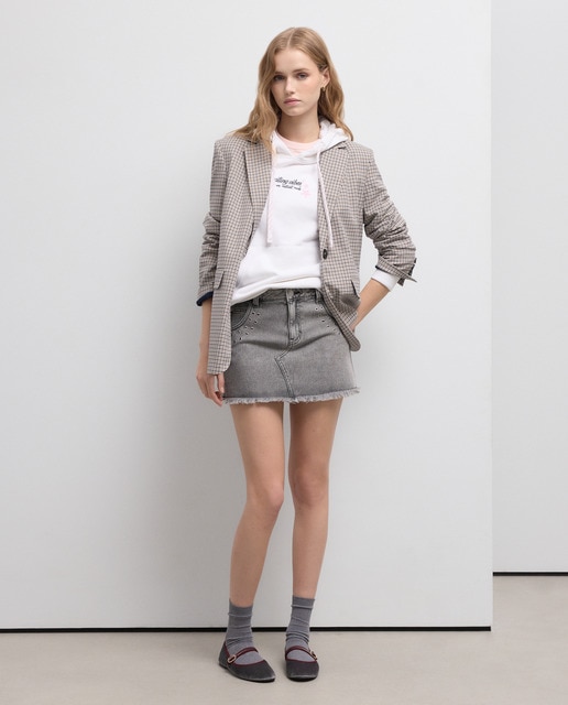 Green Coast - Falda corta lisa de mujer.