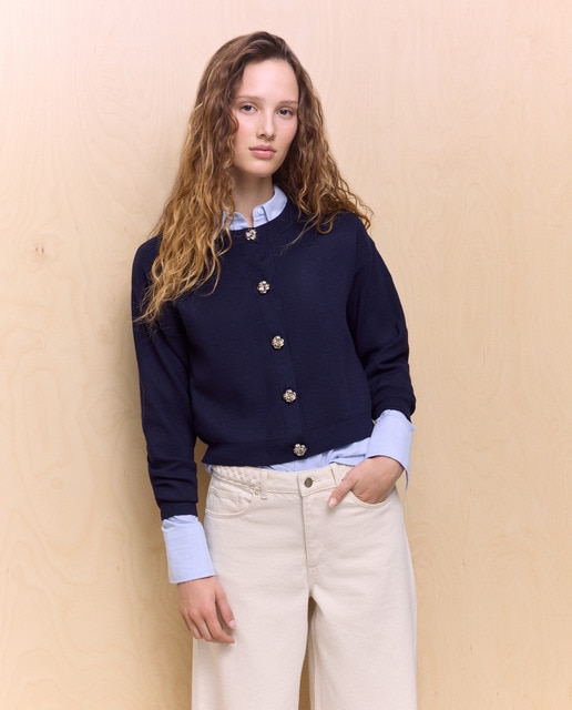 Easy Wear - Chaqueta de punto lisa de mujer.