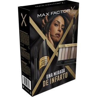 RIMMEL estuche Una Mirada de Infarto con máscara de pestañas black, Wow gel eyerline black y Eyeshadow palette Capuccino Nudes