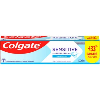 COLGATE pasta de dientes Sensitive blanqueador con sensi-espuma tubo 100 ml para dientes sensibles