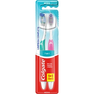 COLGATE TOTAL Zahnbürste mittel 7 in 1 Blister 1 + 1 Becher gratis