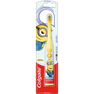 COLGATE cepillo infantil de batería Minions extra suave a partir de 3 años blister 1 unidad