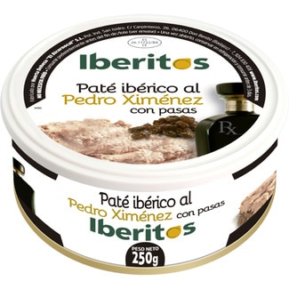 IBERITOS paté ibérico al Pedro Ximénez con pasas lata 250 g