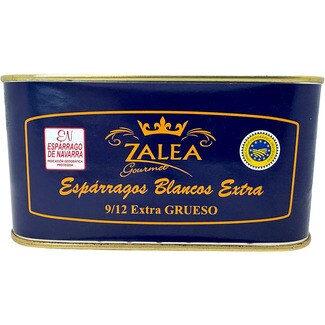 ZALEA Gourmet premium extra thick white asparagus PGI Navarra 9-12 pieces tin 500 drained weight g