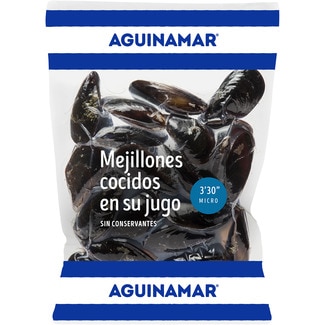 AGUINAMAR mejillón cocido en su jugo de las Rías Gallegas bolsa 1 kg