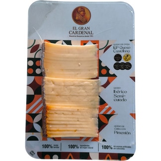 EL GRAN CARDENAL tabla queso castellano, queso ibérico semi y queso de cabra con pimentón envase 300 g