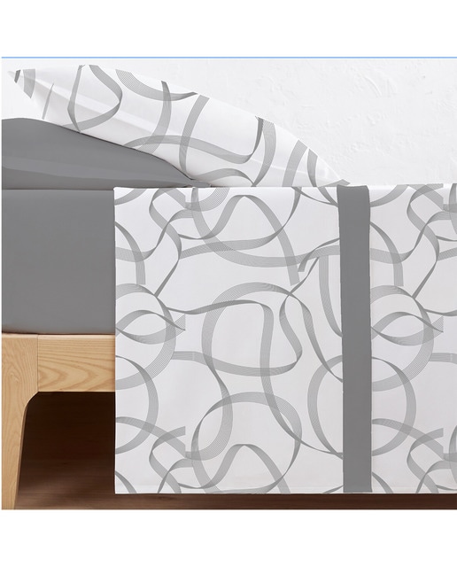 Juego de Sábanas Afelpado Coralina Invierno Cint Gris