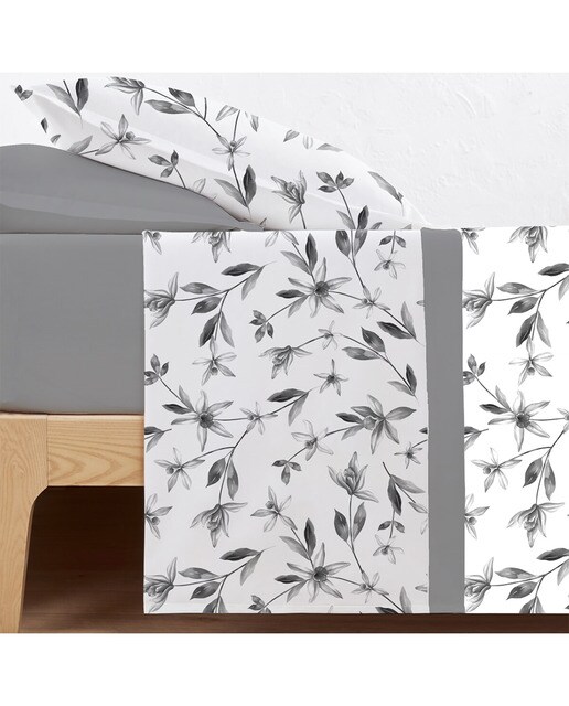 Juego de Sábanas Afelpado Coralina Invierno Flowy Gris