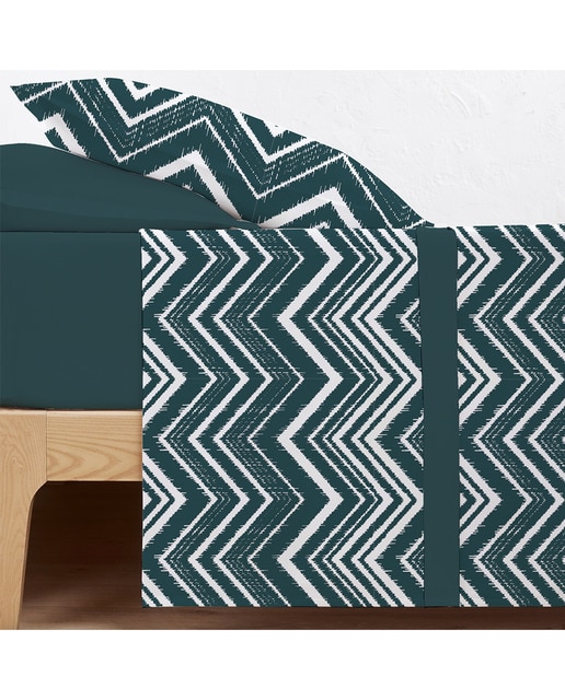 Juego de Sábanas Afelpado Coralina Invierno Camin Azul