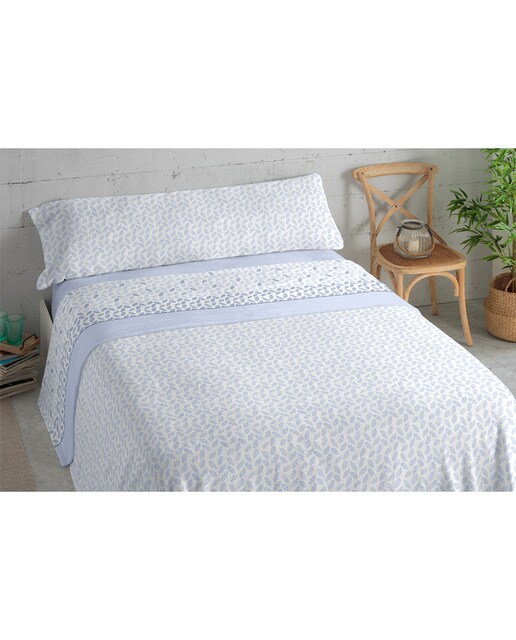 Juego de Sábanas Afelpado Coralina Invierno Foss Azul