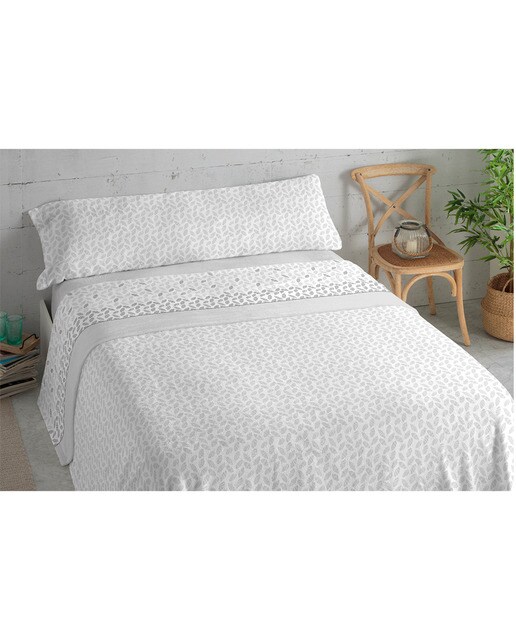 Juego de Sábanas Afelpado Coralina Invierno Foss Gris