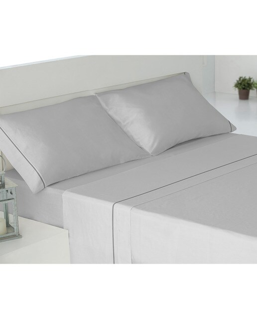 Juego de Sábanas Afelpado Franela Algodón Premium Gris