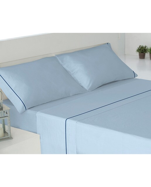 Juego de Sábanas Afelpado Franela Algodón Premium Azul