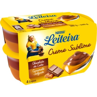 A Leiteira Creme de Chocolate e Caramelo Pack 4 unidades embalagem 65 g