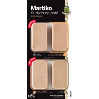 Martiko Sortido de Paté Superior Pack 4 embalagem 140 g