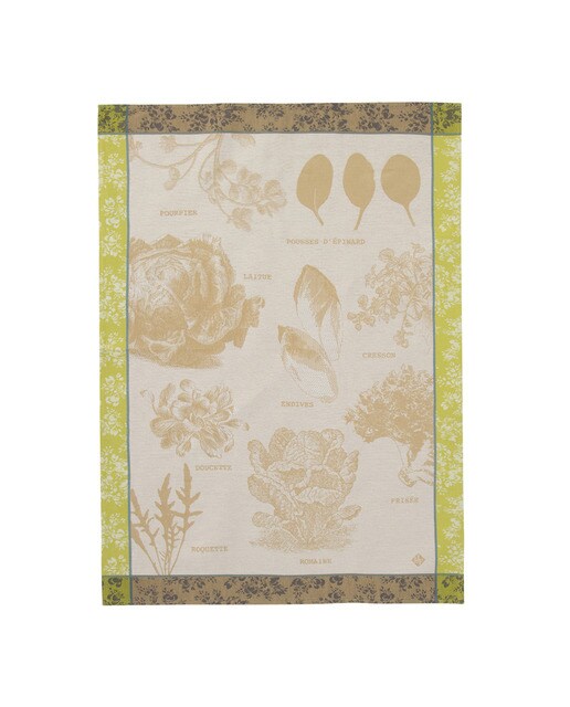 Paño de cocina algodón peinado Salades Illustrées Le Jacquard Francais