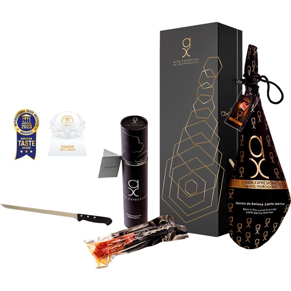 Premium Collection gift et with acorn-fed 100% Iberian ham PDO Los Pedroches piece 7 kg + ham knife