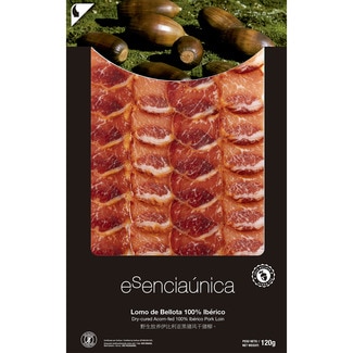 ESENCIAUNICA Lendenaufschnitt aus Eichelmast vom 100% Iberischen Schwein glutenfrei Behälter 120 g