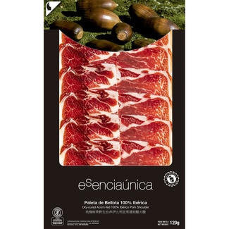 ESENCIAUNICA Vorderschinken-Aufschnitt aus Eichelmast vom 100% iberischen Schwein glutenfrei Behälter 120 g