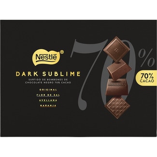 Bombones surtidos de chocolate negro al 70% de cacao estuche 145 g - Nestle Dark Sublime