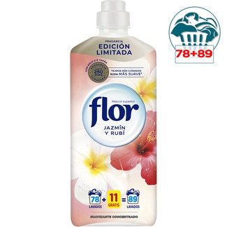 FLOR Weichspülerkonzentrat Jasmin und Rubin Limitierte Auflage Flasche 78 Dosen + 11 gratis