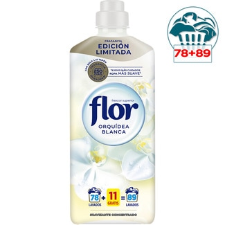 FLOR Weichspülerkonzentrat Weiße Orchidee Limitierte Auflage Flasche 78 Dosen + 11 gratis
