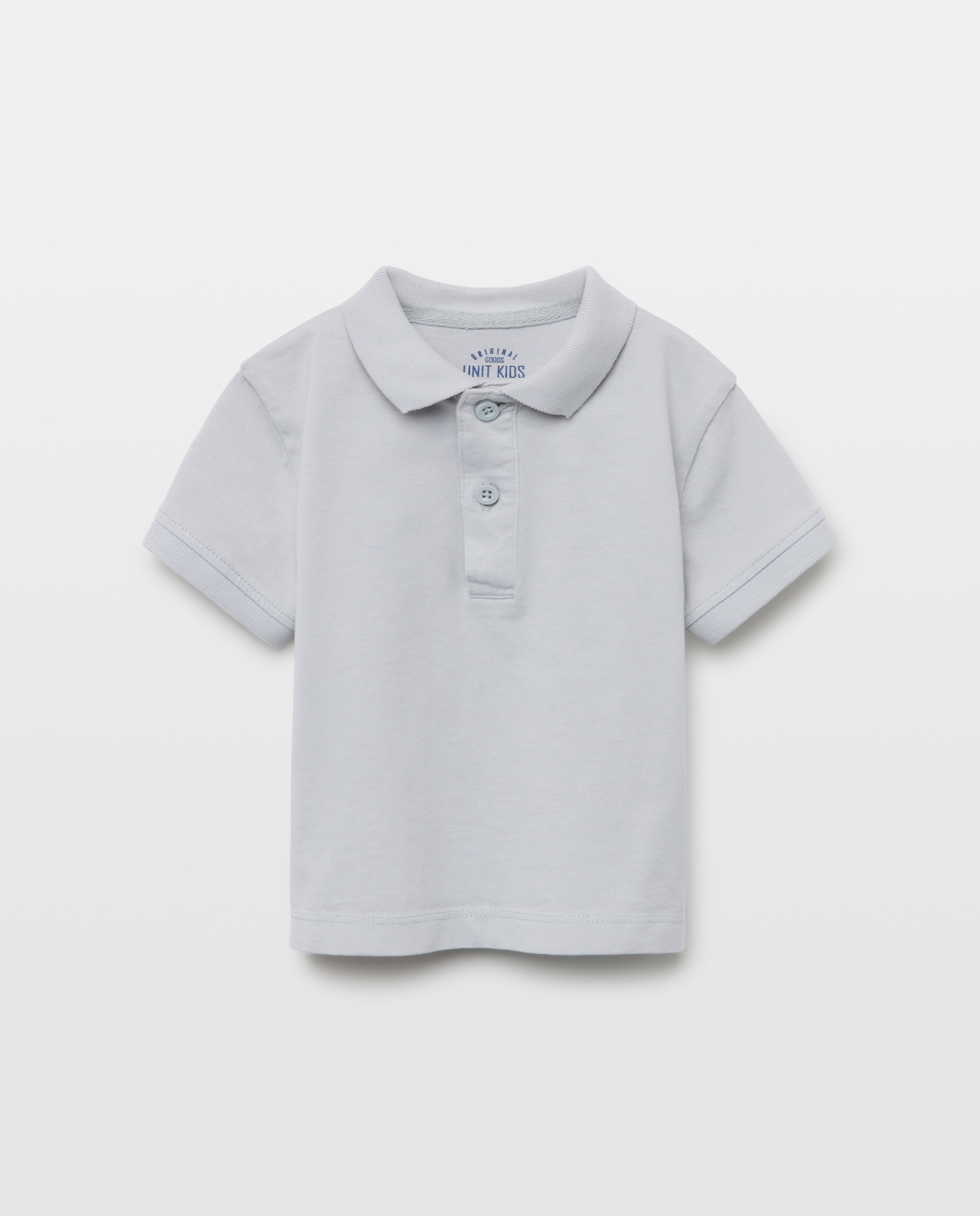 Polo de bebé algodón lavado manga corta 410 Azul claro-1