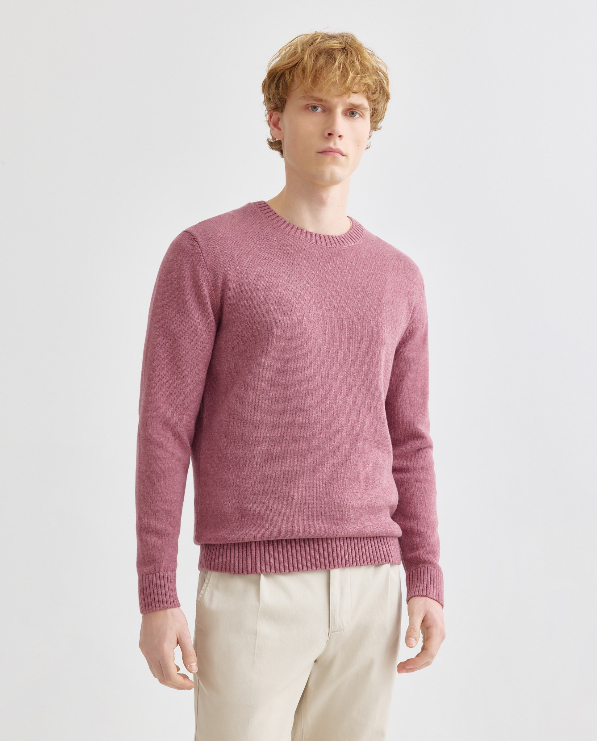 Jersey de hombre cuello caja liso 7g algodón 100% 230 Rosa oscuro-1