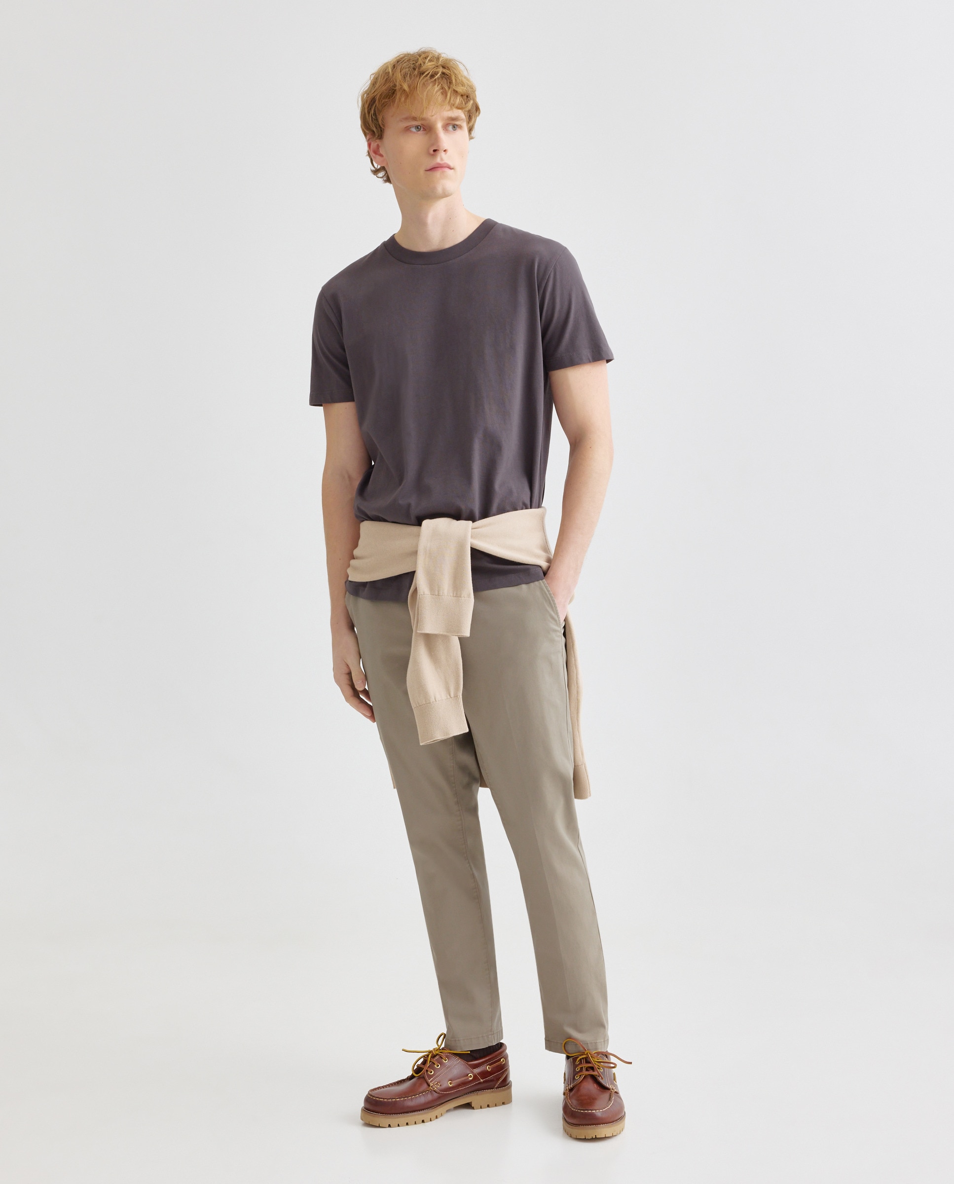 Pantalón hombre chino Slim fit Marrón-1
