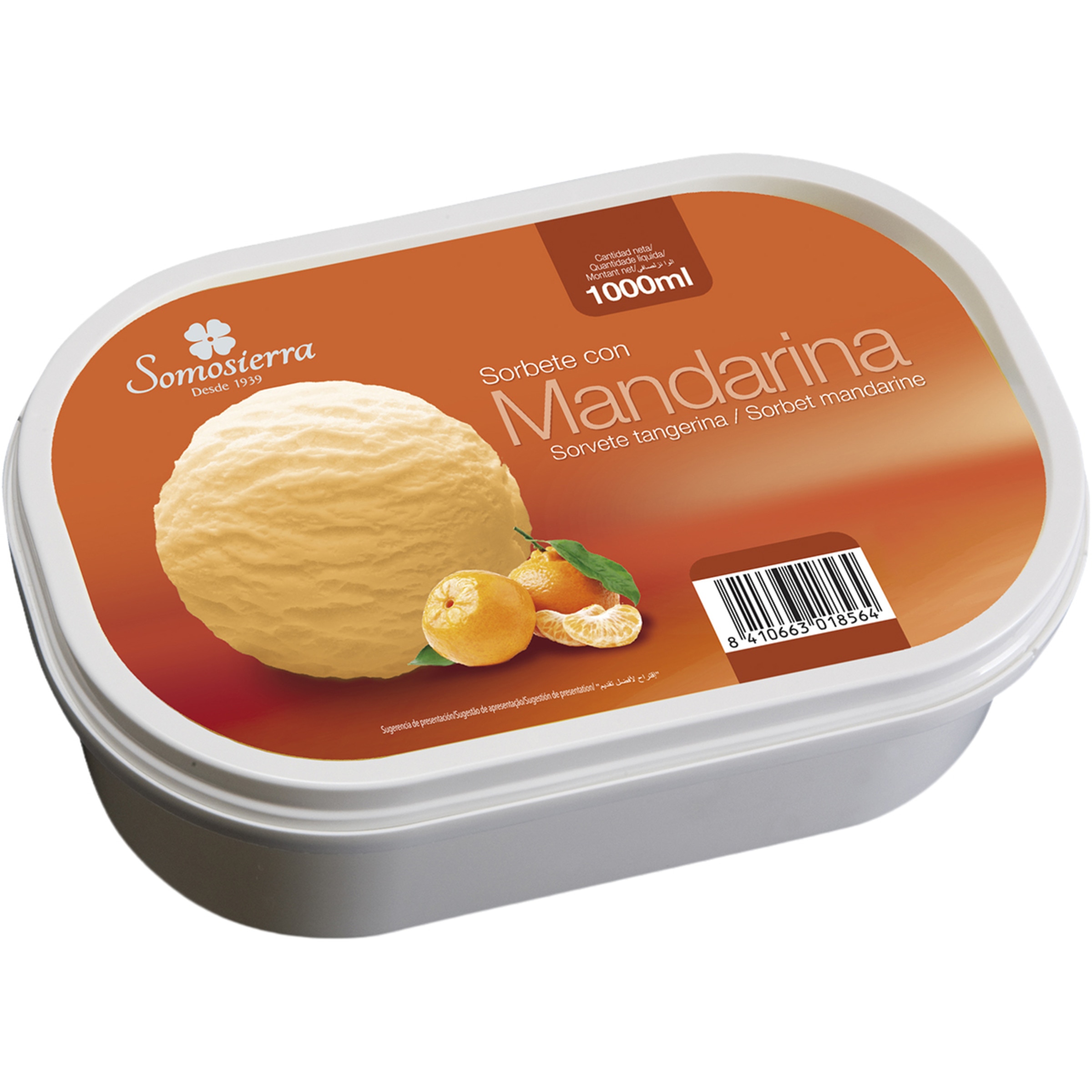 helado sorbete de mandarina