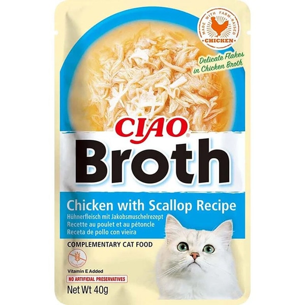 snack líquido para gatos sabor pollo con vieira Behälter 40 g