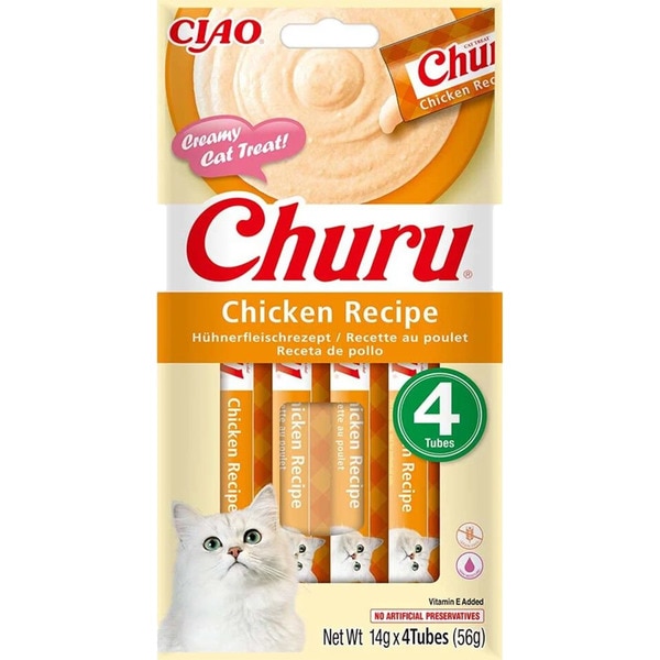 chicken flavour liquid cat snack 4 x container 14 g