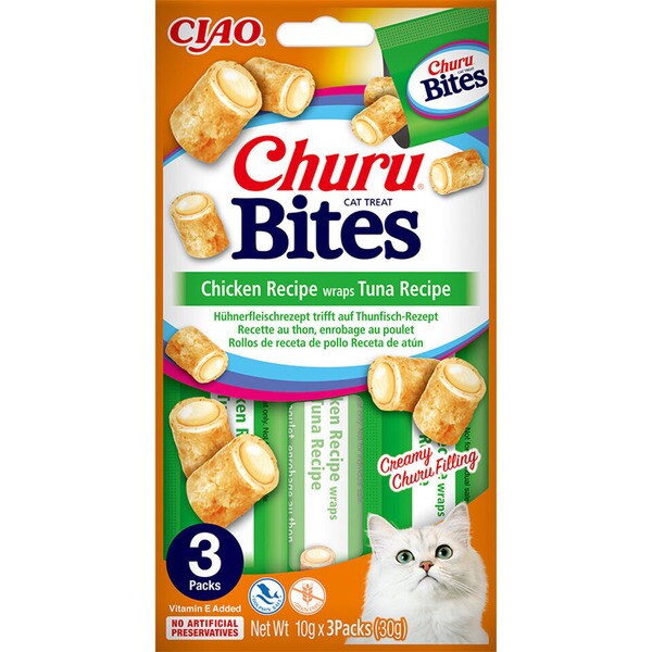 snack para gatos sabor atún 3 x container 10 g