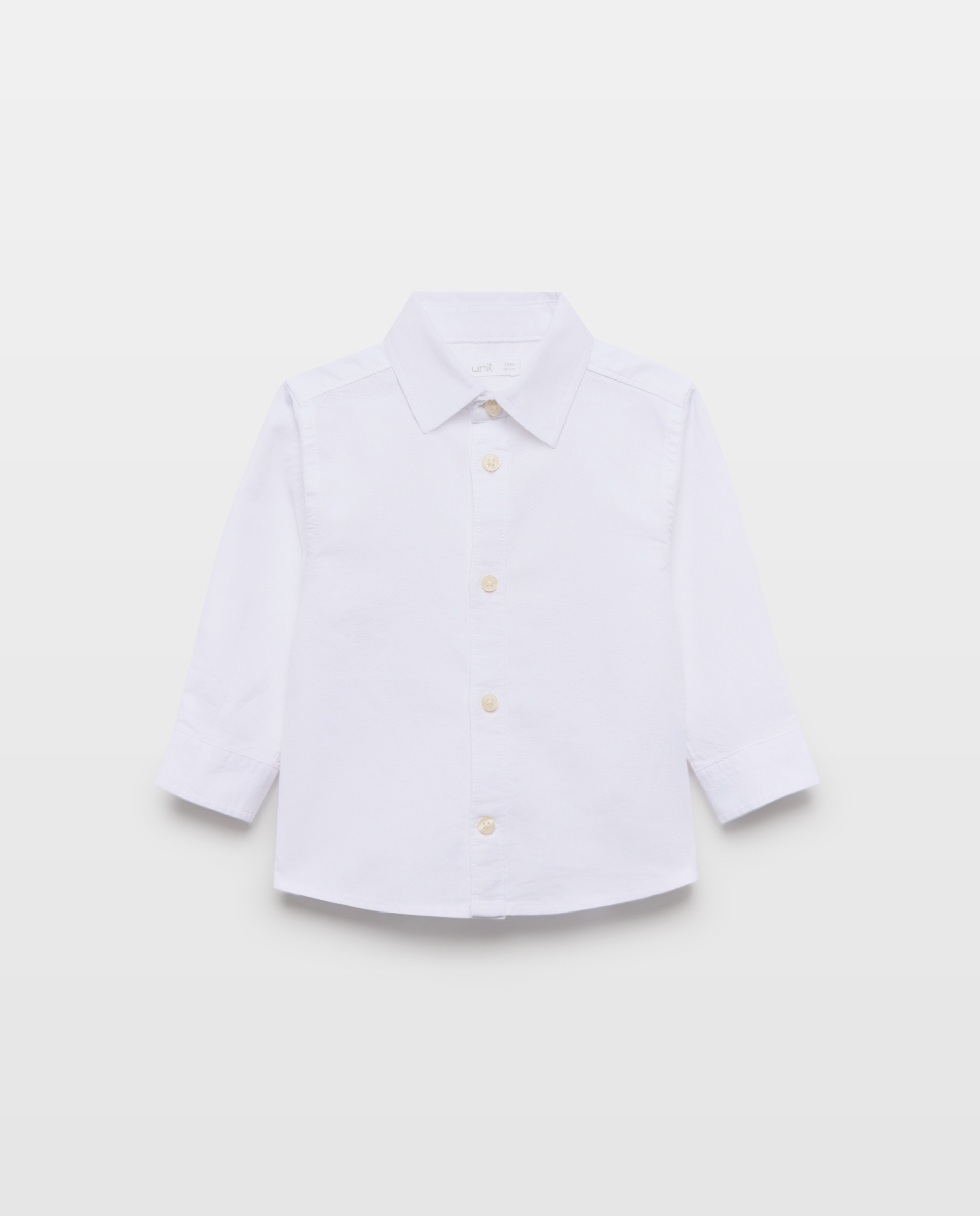 Camisa de bebé oxford lavado lisa Blanco-1