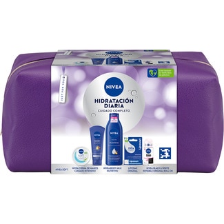 NIVEA Daily Moisturising complete care toiletry bag with body milk + hand cream + soft + liposan + roll-on deodorant