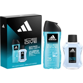 ADIDAS Estuche Ice Dive con eau de toilette masculina natural Spray 100 ml + shower gel douche 3 en 1 250 ml