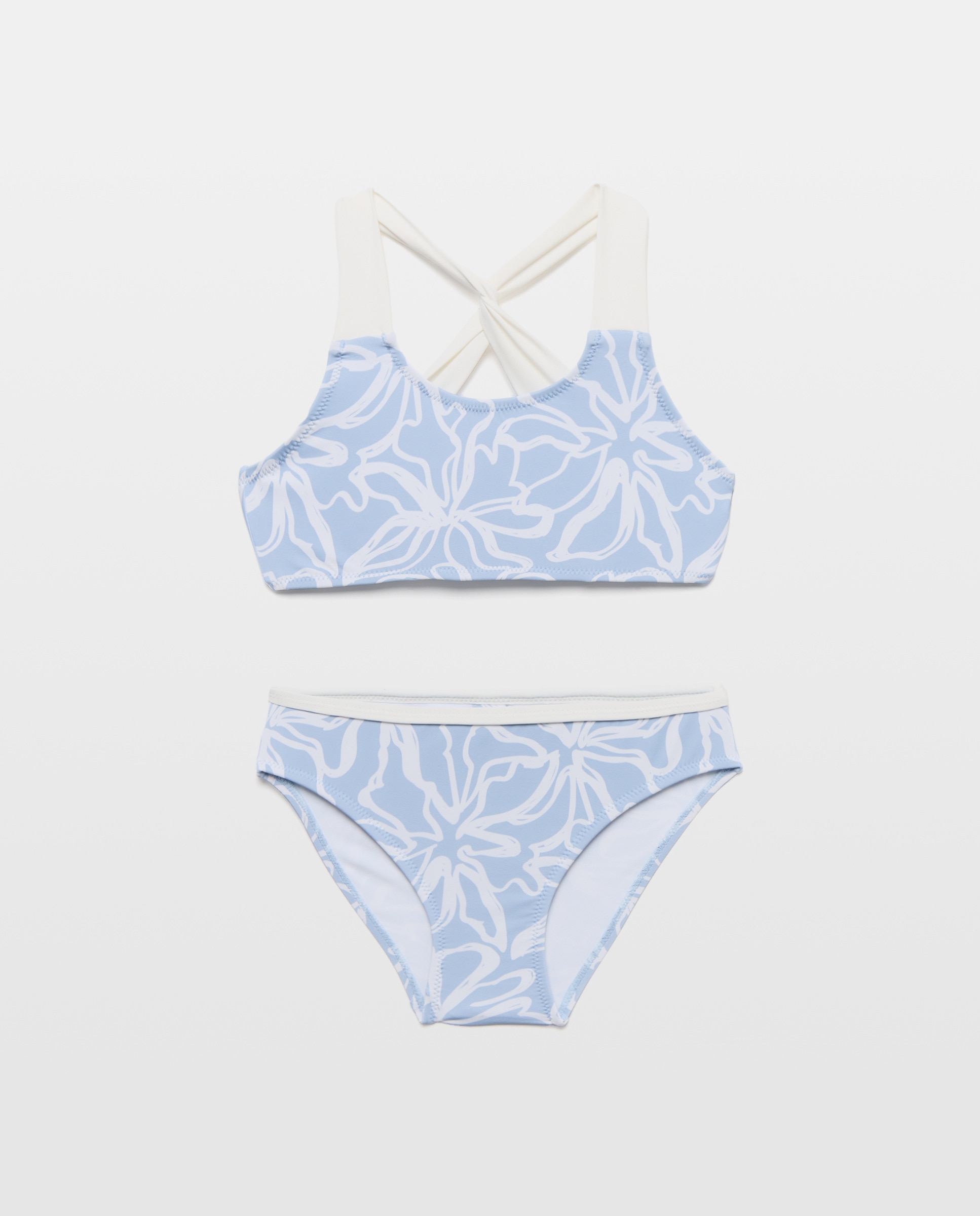Bikini niña sencillo Azul tinta-1