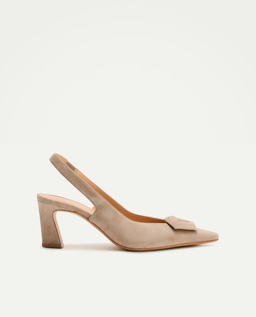 Latouche - Zapato tacón, destalonado liso base adorno.
