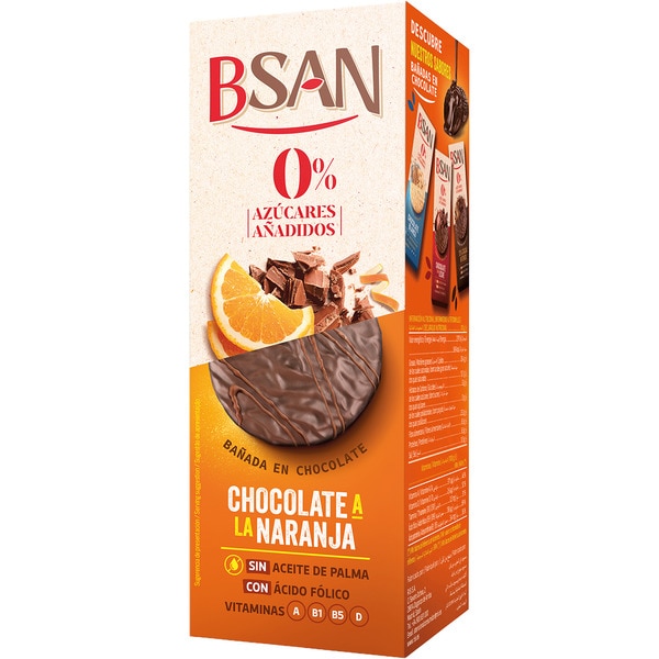 Vollkorn Kekse mit Schokoladenüberzug und Orange 0% Zuckerzusatz Paket 120 g