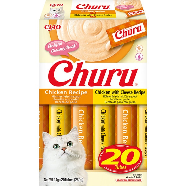 snack líquido para gatos sabor pollo y sabor pollo con queso pollo 20 x 14 g