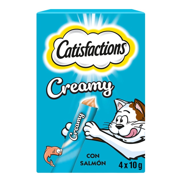 Catisfactions – Snacks para Gatos Adultos Creamy salmón Catisfactions 4 x 10g. 40 g