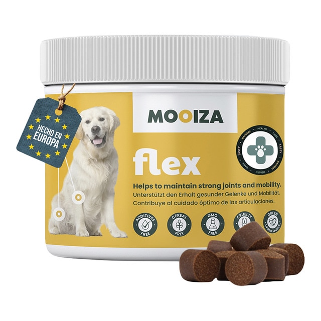 Mooiza – Snack natural para perros Flex Mooiza condroprotecto cordero, patata y boniato 300 g.