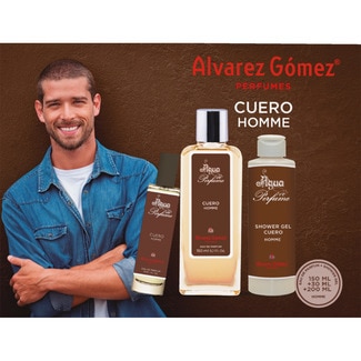 ALVAREZ GOMEZ estuche Cuero Homme con eau de parfum masculina 30 ml + eau de parfum 150 ml + shower gel cuero 200 ml