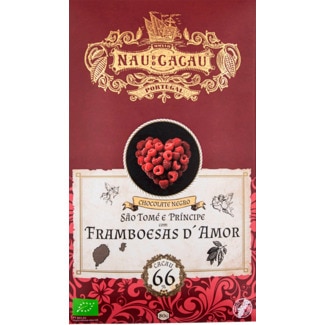 Nau do Cacau Chocolate de Framboesa Bio 66% Cacau embalagem 80 g