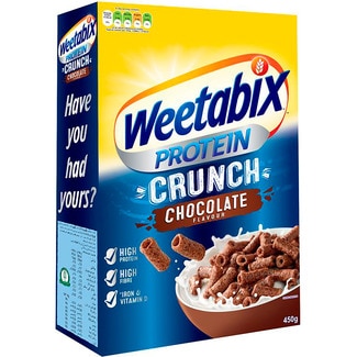 WEETABIX Protein Crunch chocolate flavour crunchy cereals packet 440 g