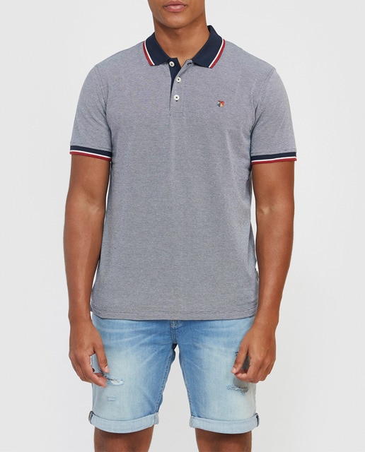 Polo de hombre slim gris oscuro de manga corta